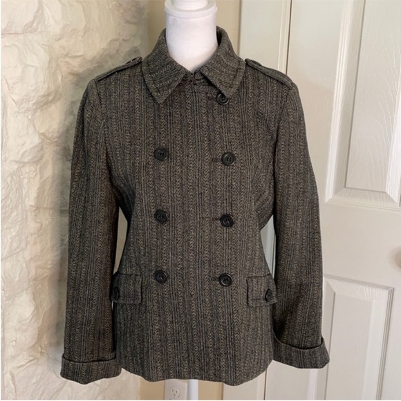 ⭐J. Crew Women's Textured Black Pea Coat - Picture 2 of 11